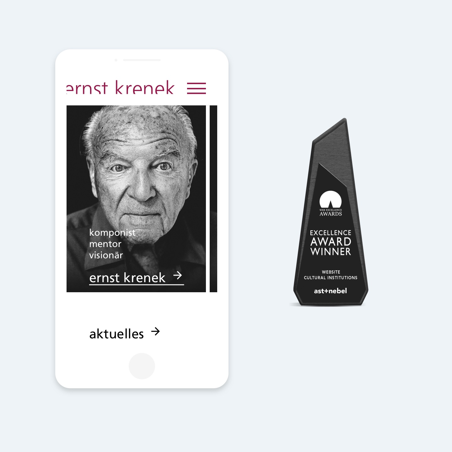 Websitedesign for the Ernst Krenek Institute and Web Excellence Award 