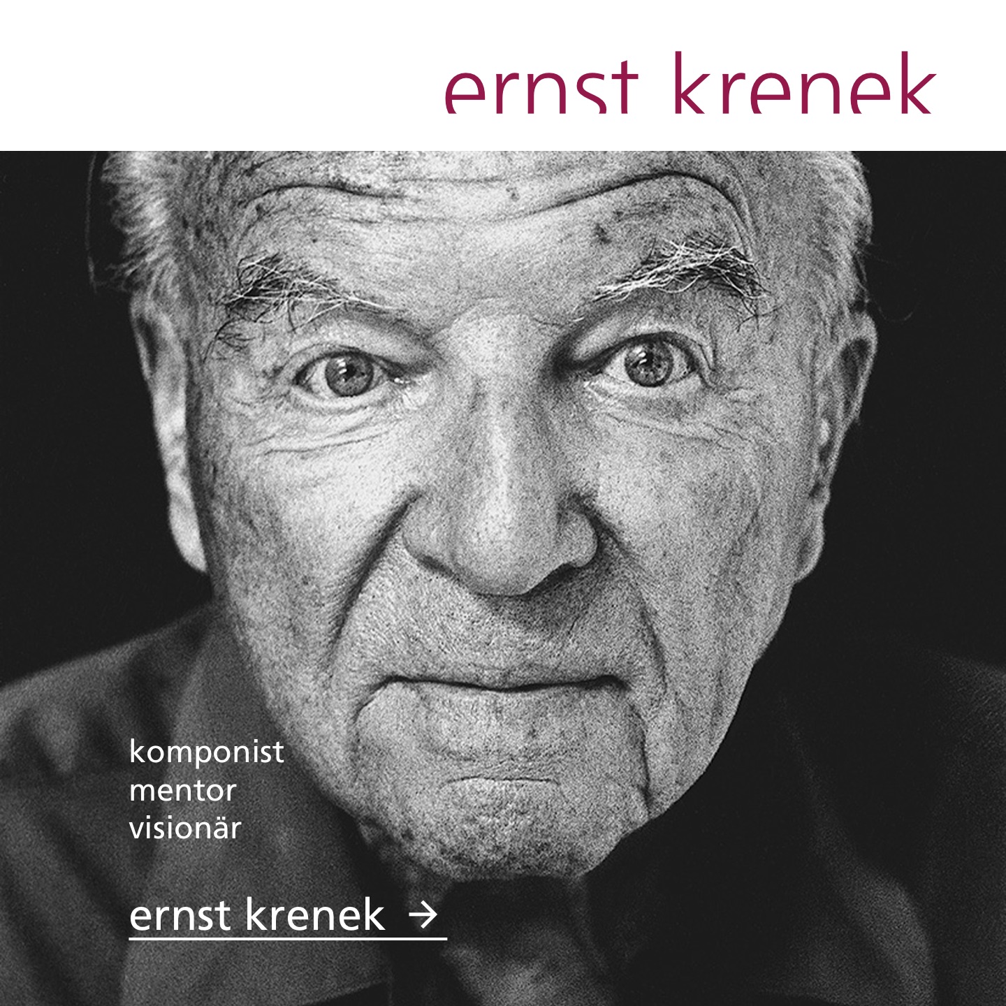 Key visual on homepage – Ernst Krenek Institute Website krenek.at