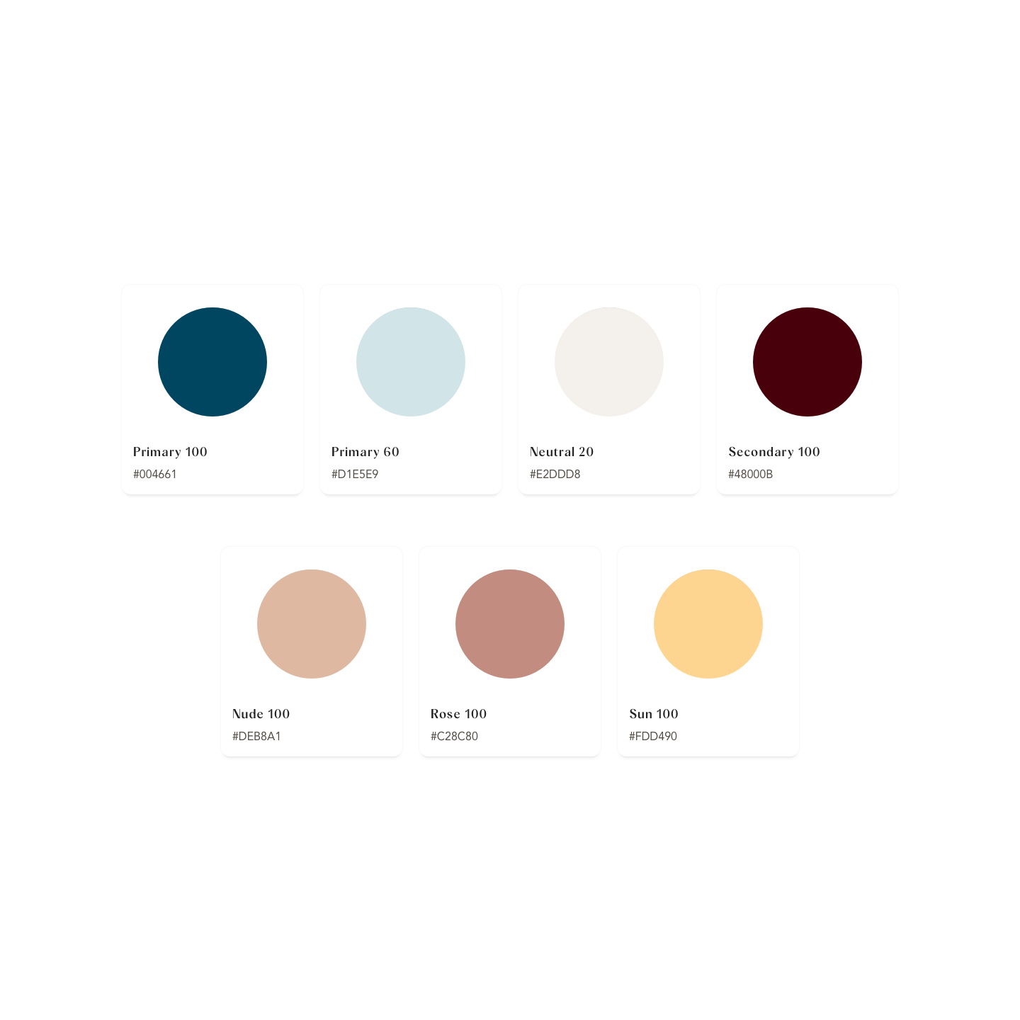 Webdesign of Med and Skin – color palette