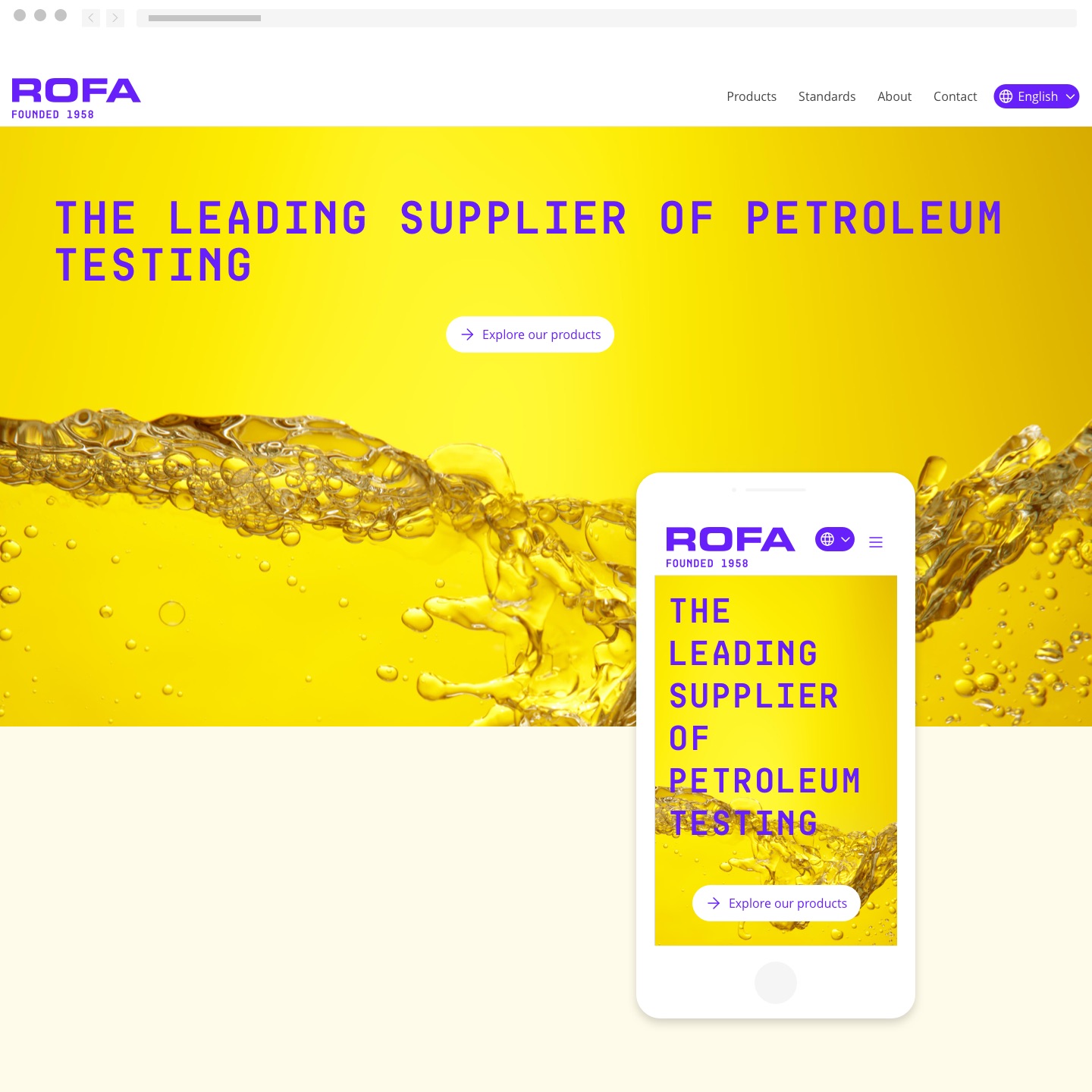 Webdesign of the homepage of rofa.at