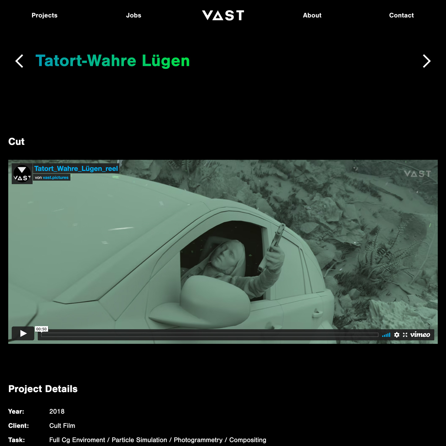 Website vast.pictures – Screenshot of project page Website vast.pictures – Screenshot of project page