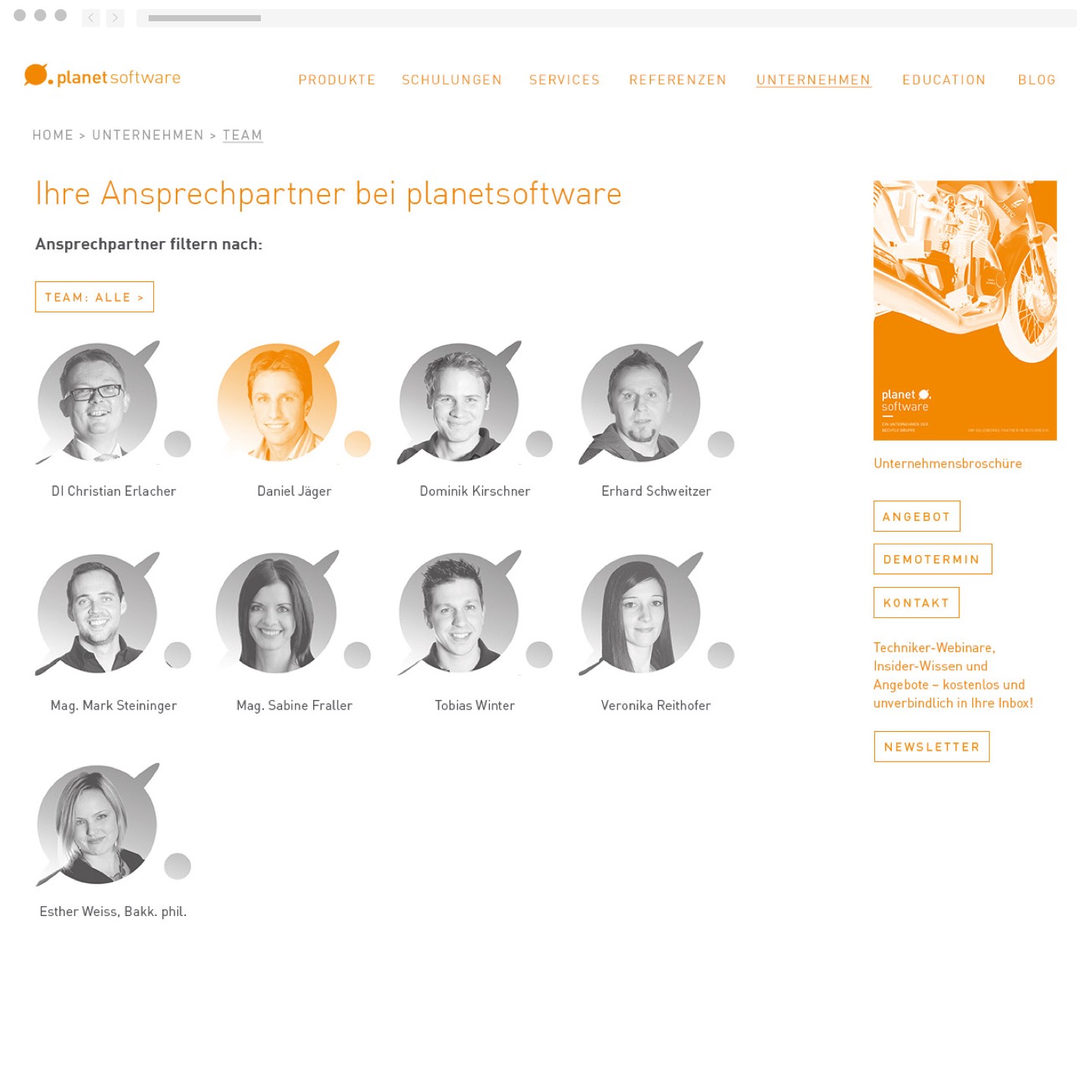 Team members page design for cad.at Team members page design for cad.at