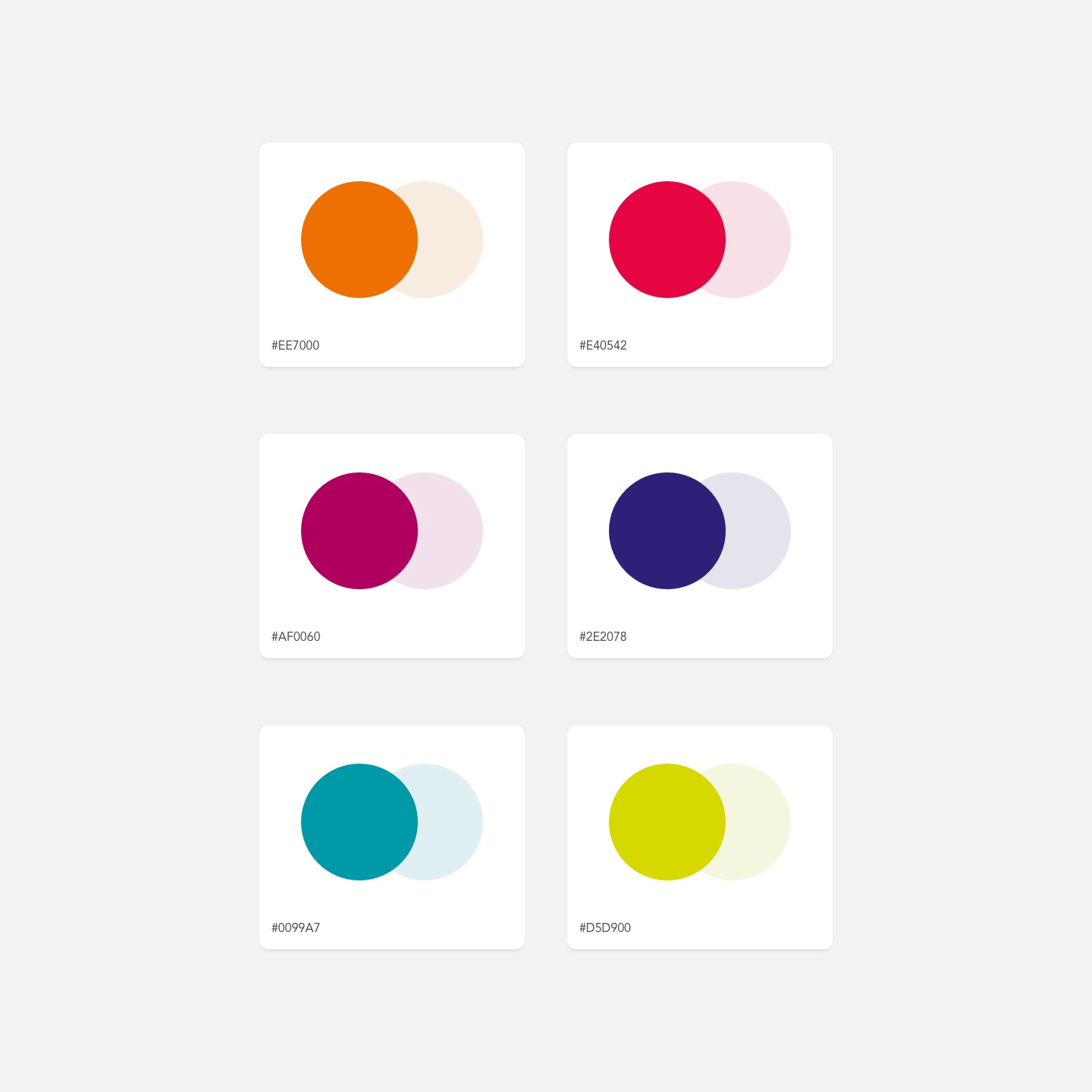 Color palette of the whosoo website