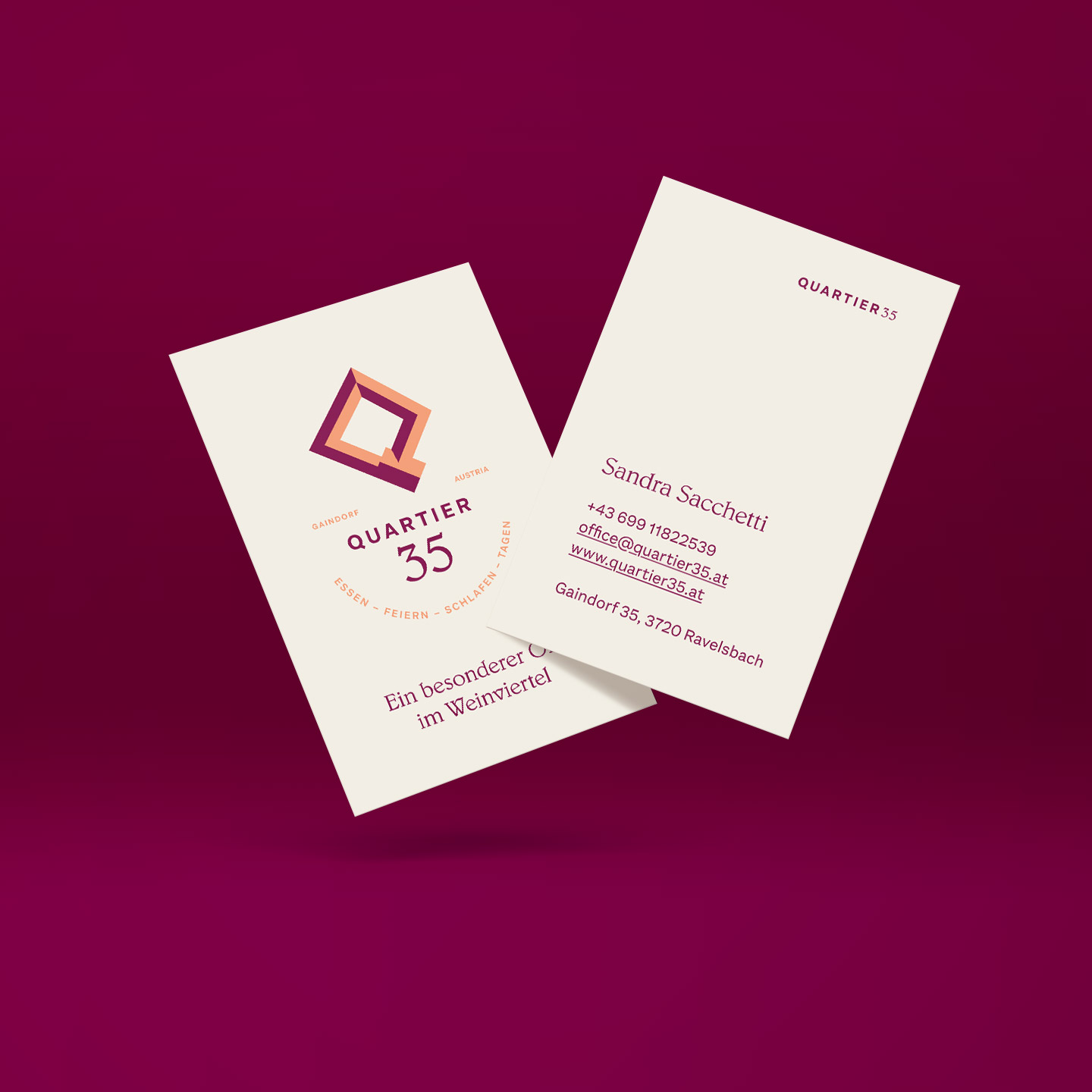 Business card design for Quartier35