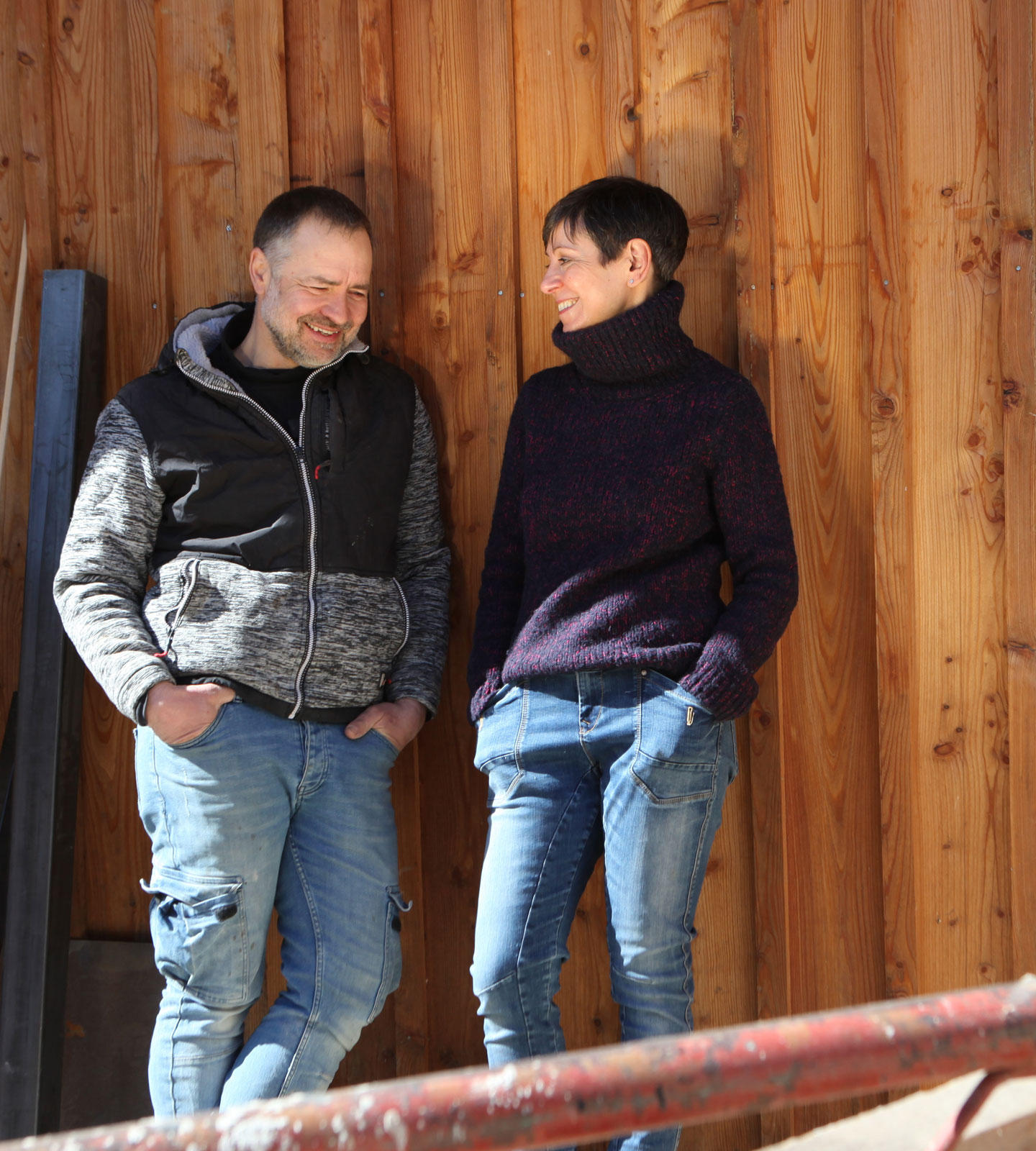 Martin and Sandra Sacchetti on the construction site of Quartier35