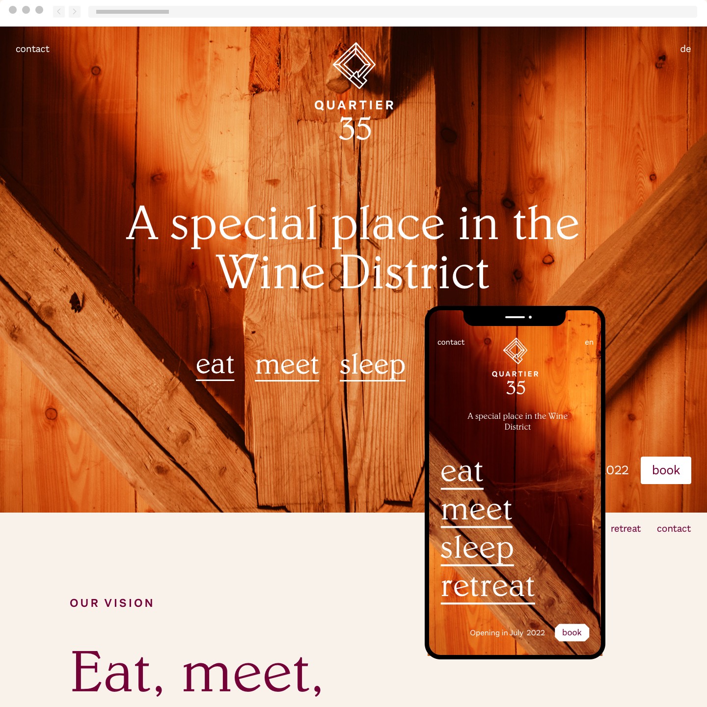 Webdesign for Quartier35